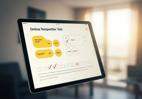 Person interacting with an online temperament test interface