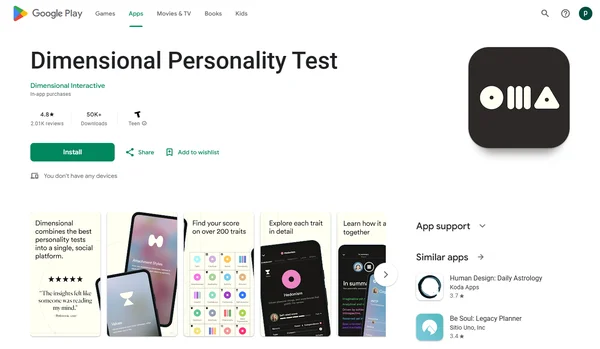 Dimensional: Personality Test