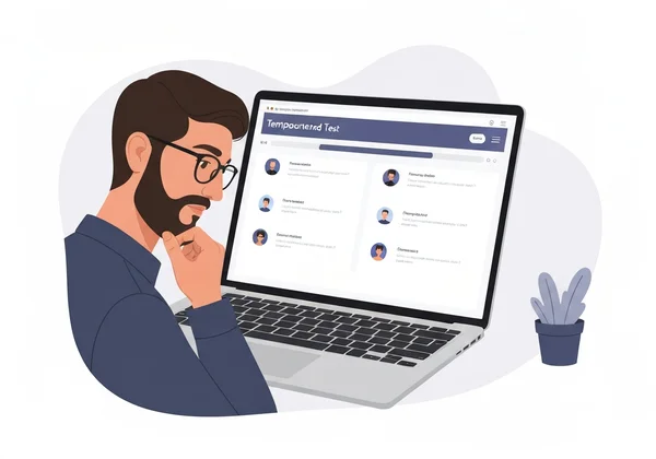 正在思考氣質測驗問題的人物