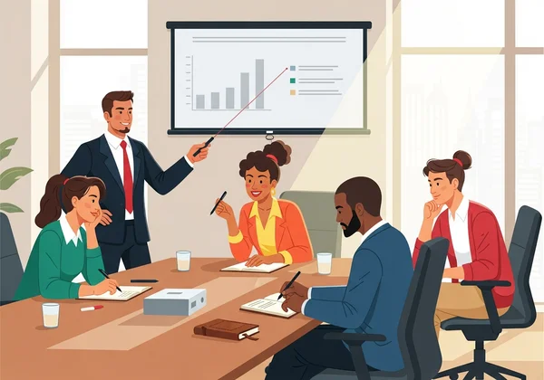 四位不同背景人士在正式場合和諧互動