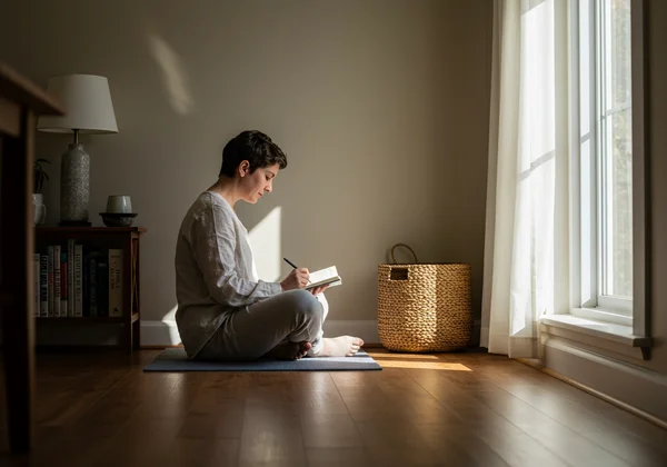 Person practicing self-care, embracing inner peace and growth