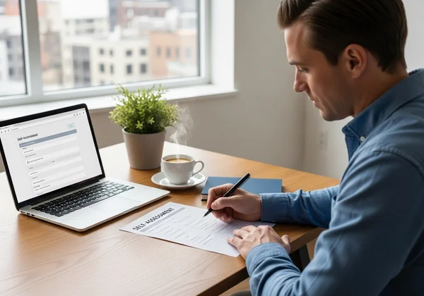 Person completing self assessment form